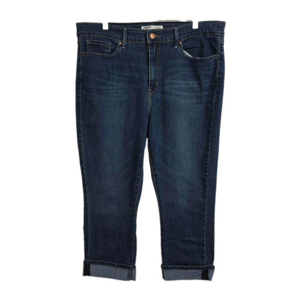 Levi's Signature Gold‎ Mid-Rise Capri Jeans Women's 14 - W 32 Blue Cuffed Hem
